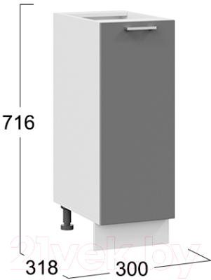 Шкаф-стол кухонный ТриЯ Габриэлла 1Н3 (белый/титан)