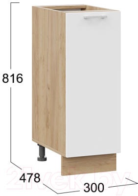 Шкаф-стол кухонный ТриЯ Габриэлла 1Н3 (дуб крафт золотой/сноу)