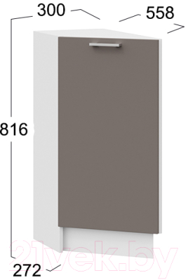 Шкаф-стол кухонный ТриЯ Габриэлла 1Н3Т (белый/муссон)