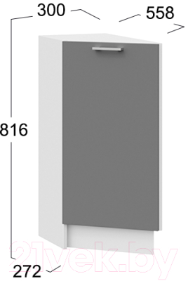 Шкаф-стол кухонный ТриЯ Габриэлла 1Н3Т (белый/титан)