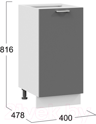 Шкаф-стол кухонный ТриЯ Габриэлла 1Н4 (белый/титан)