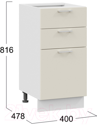 Шкаф-стол кухонный ТриЯ Габриэлла 1Н4Я3 (белый/крем)