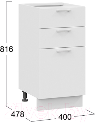 Шкаф-стол кухонный ТриЯ Габриэлла 1Н4Я3 (белый/сноу)