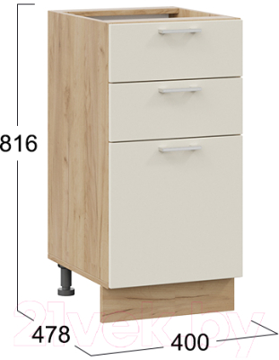 Шкаф-стол кухонный ТриЯ Габриэлла 1Н4Я3 (дуб крафт золотой/крем)