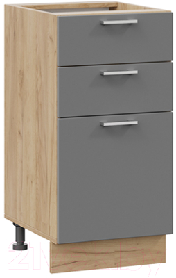 Шкаф-стол кухонный ТриЯ Габриэлла 1Н4Я3 (дуб крафт золотой/титан) - фото