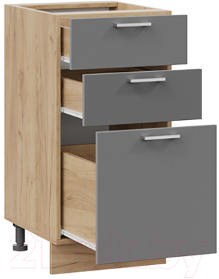 Шкаф-стол кухонный ТриЯ Габриэлла 1Н4Я3 (дуб крафт золотой/титан)