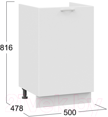 Шкаф под мойку ТриЯ Габриэлла 1Н5М (белый/сноу)