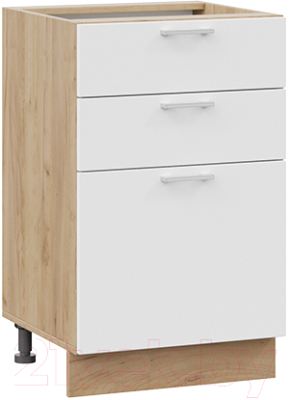 Шкаф-стол кухонный ТриЯ Габриэлла 1Н5Я3 (дуб крафт золотой/сноу) - фото