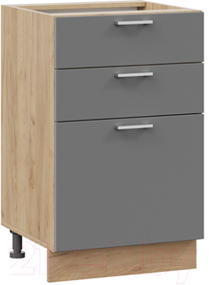 Шкаф-стол кухонный ТриЯ Габриэлла 1Н5Я3 (дуб крафт золотой/титан) - фото