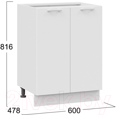 Шкаф-стол кухонный ТриЯ Габриэлла 1Н6 (белый/сноу)