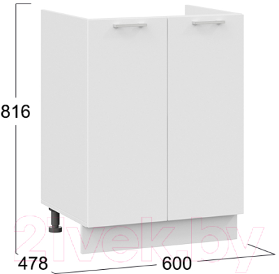 Шкаф под мойку ТриЯ Габриэлла 1Н6М (белый/сноу)