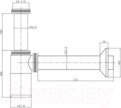 Сифон Aquant MS1020-10-MR
