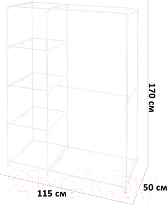 Стеллаж El Casa С вешалкой / 240220 (белый)
