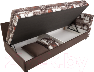 Тахта KRONES Эллада 1 ППУ (велюр рисунок/темно-бежевый)