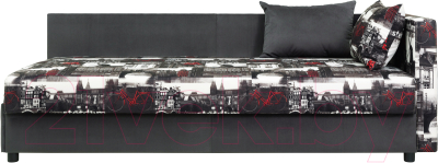 Тахта KRONES Эллада 1 ППУ (велюр рисунок/серый) - фото