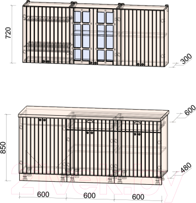 Готовая кухня Интерлиния Берес 1.8А