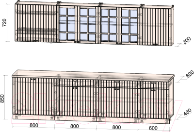 Готовая кухня Интерлиния Берес 3.0А