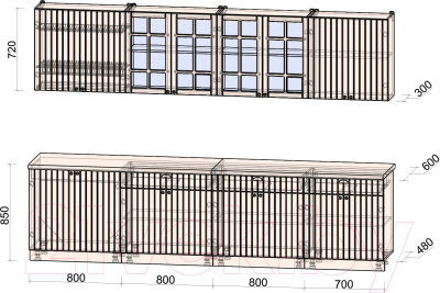 Готовая кухня Интерлиния Берес 3.1А