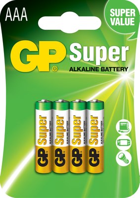 Комплект батареек GP Batteries Super Alkaline ААА / GP 24A-2CR4 - фото