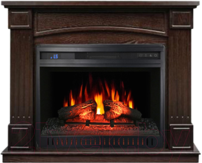 Каминокомплект Смолком Boston V26-3D + Vision 26 EF LED 3D FX (венге/шпон красное дерево) - фото