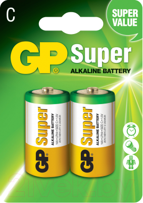 Комплект батареек GP Batteries Super Alkaline C / GP 14A-2CR2 - фото