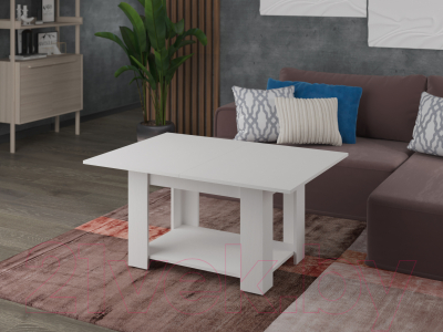 Стол-трансформер Премиум СЖ-17 раскладной (белый текстурный)