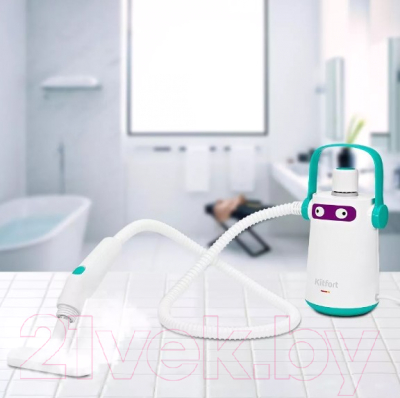 Пароочиститель Kitfort KT-9109-3 (белый/бирюзовый)