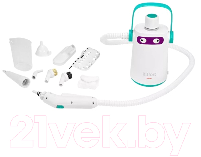 Пароочиститель Kitfort KT-9109-3 (белый/бирюзовый)