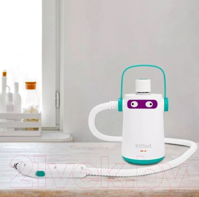 Пароочиститель Kitfort KT-9109-3 (белый/бирюзовый)
