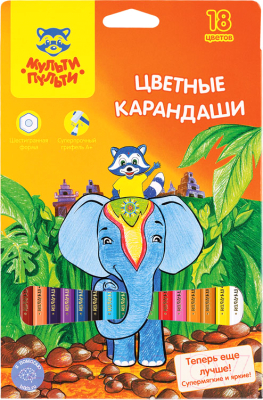 Набор цветных карандашей Мульти-пульти Енот в Индии / CP_10748 - фото