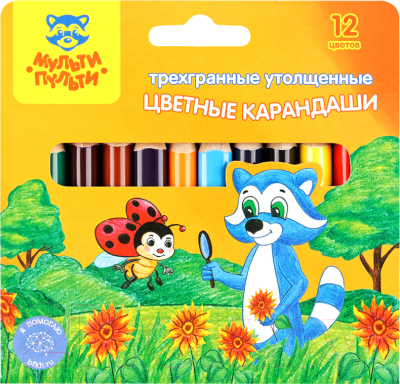 Набор цветных карандашей Мульти-пульти Енот на лугу / CP_14757 - фото