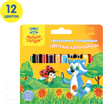 Набор цветных карандашей Мульти-пульти Енот на лугу / CP_14757