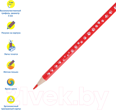 Набор цветных карандашей Мульти-пульти Енот-следопыт / CP_20539