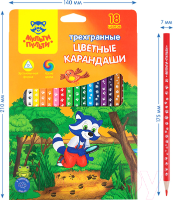 Набор цветных карандашей Мульти-пульти Енот-следопыт / CP_20539