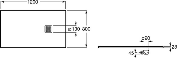 Душевой поддон Roca Terran 120x80 / AP1014B032001100