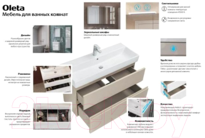 Шкаф с зеркалом для ванной Roca Oleta 80 / 7857647806