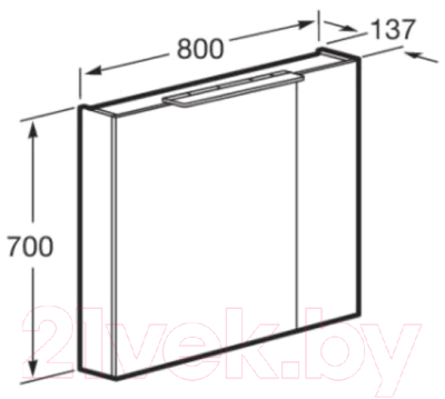 Шкаф с зеркалом для ванной Roca Oleta 80 / 7857647806