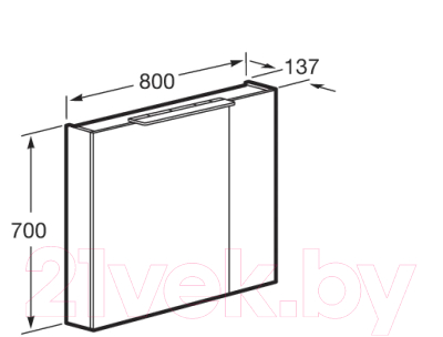 Шкаф с зеркалом для ванной Roca Oleta 80 / A857647515