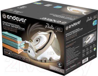 Утюг с парогенератором Endever Delta-400 (белый/бежевый)