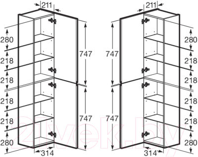 Шкаф-пенал для ванной Roca Oleta 150 / A857650515