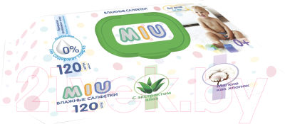 Влажные салфетки детские MIU С экстрактом алоэ - фото