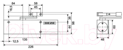 Тело доводчика Geze TS2000 VBC EN2/4/5