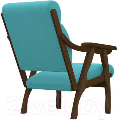 Кресло мягкое Мебелик Вега 10 (бирюза/орех)