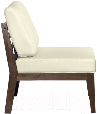 Кресло мягкое Мебелик Массив (экокожа крем/орех)