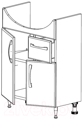 Тумба с умывальником СанитаМебель Камелия-64.15 Д2 + Грация