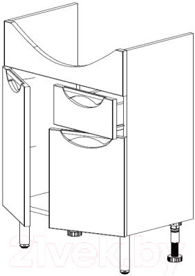 Тумба с умывальником СанитаМебель Камелия-65 Д3 + Новая Грань