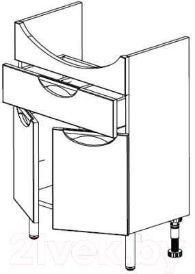 Тумба с умывальником СанитаМебель Эмили 601.600 + Грация