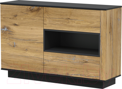 Комплект мебели для спальни Интерлиния Quartz-14 с ПМ (дуб нокс/черный)