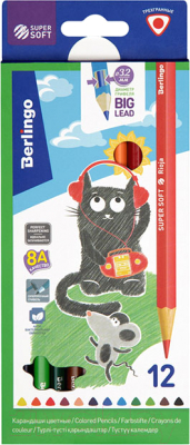 Набор цветных карандашей Berlingo SuperSoft. Жил-был кот / SS00512 - фото