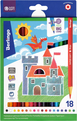 Набор цветных карандашей Berlingo SuperSoft. Замки / SS00118 - фото